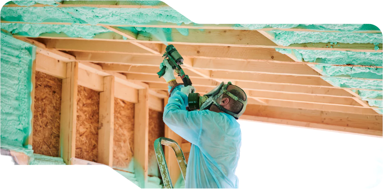 Spray foam insulation in attic space